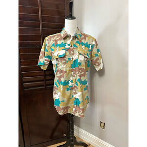 Sovereign Code Boys Arthur Button-Up Shirt Multicolor Camouflage Pockets XL New